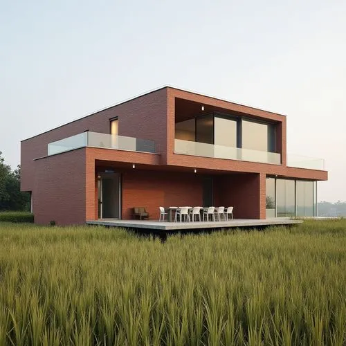  ,a building that has a lot of tables in it,modern house,3d rendering,dunes house,render,renders,cubic house,danish house,cube house,sketchup,prefab