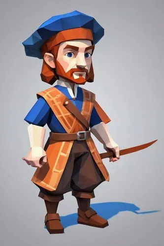 Low Poly,musketeer,zouave,swashbuckler,henricus,townsmen,guybrush,frontiersman,rapier,shipwright,zouaves,tugrul,sandokan,dronacharya,rincewind,janissary,macready,landsknecht,yeoman,3d model,prospector