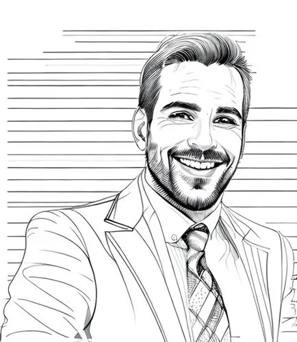 SKETCH a man with nice smile,office line art,vector illustration,arrow line art,coloring page,line-art,vector graphic,portrait background,vector image,male poses for drawing,vector art,coloring book f