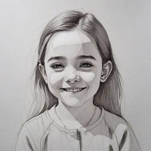the girl's face has been altered to show that it can be seen in the picture,girl portrait,girl drawing,pencil drawing,young girl,pencil art,portrait of a girl,a girl's smile,kids illustration,graphite