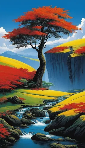 The Beauty In Life Beautiful Landscape Pictures Beautiful Landscape Wallpaper Landscape Pictures,serengeti,lone tree,painted tree,volcanic landscape,red tree,isolated tree,landscape background,mountai