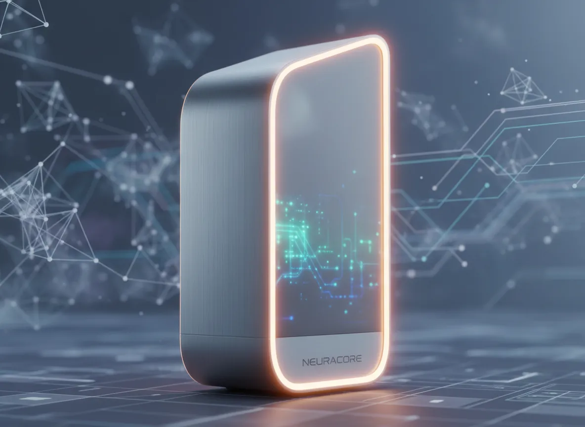 Un primo piano di una foto di prodotto generata dall'IA, in cui una sottile luce di contorno evidenzia i bordi eleganti del prodotto su uno sfondo stilizzato.