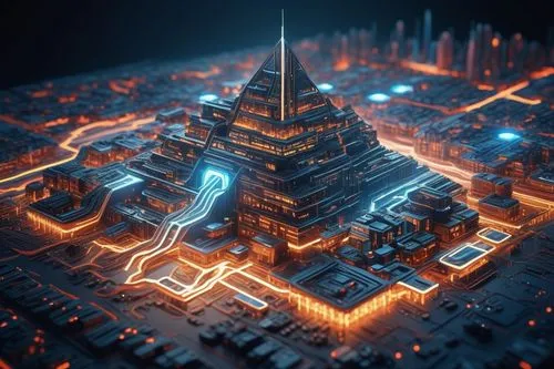 cities in space. ,isometric,fantasy city,circuit board,3d render,fractal environment,ancient city,circuitry,3d fantasy,city blocks,smart city,electrical grid,3d rendering,cinema 4d,cyberspace,shanghai