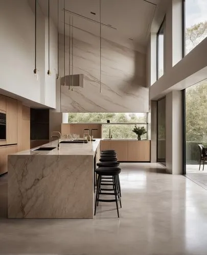 Modern Kitchen with huge windows,modern kitchen,modern kitchen interior,modern minimalist kitchen,kitchen design,tile kitchen,kitchen interior,kitchen counter,interior modern design,countertop,big kit