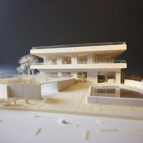 the model of a modern building with no roof,model house,lasdun,3d rendering,render,3d render,neutra,unbuilt,renders,corbu,maquette,rc model,archidaily,docomomo,snohetta,3d rendered,corbusier,passivhau