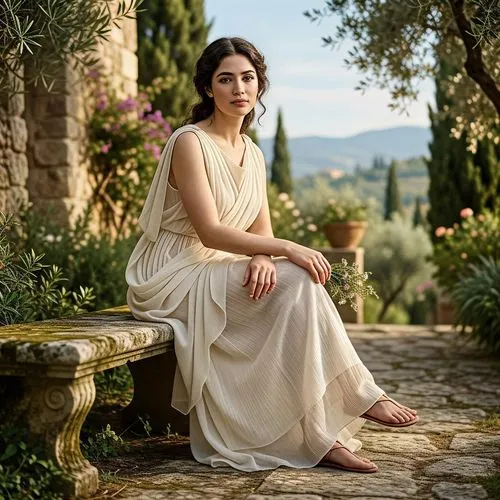 Create a photo realistic in William-Adolphe Bouguereau style of a beautiful adult girl has a curved body, big plump breasts, white skin, natural pretty face, and wearing transparent lingerie Bikini. R
