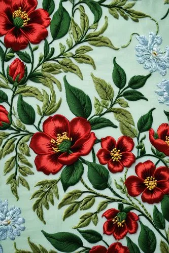 Pattern for embroidery,flowers and leaves are painted on the green material,flower fabric,flowers fabric,kimono fabric,floral pattern,flowers pattern,flower pattern,vintage wallpaper,roses pattern,oil