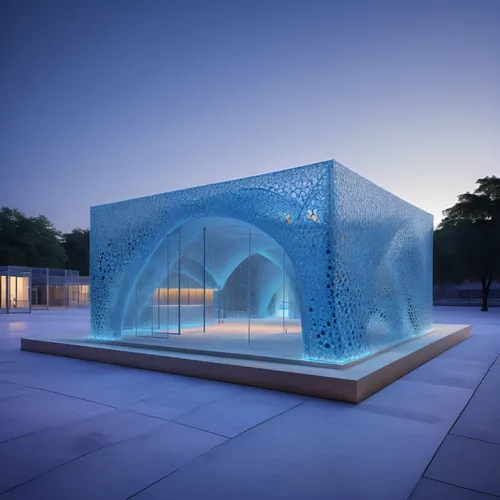 water cube,cubic house,glass facade,futuristic art museum,structural glass,mirror house,glass blocks,water wall,glass building,cube surface,cube house,cube stilt houses,cooling house,frame house,ice h