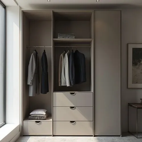 Furniture Design,this closet features both shelves and cabinets,walk-in closet,wardrobes,storage cabinet,armoire,wardrobe,closets
