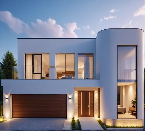 modern design house, garage door, driveway,modern house,modern architecture,3d rendering,smart home,modern style,cubic house,luxury real estate,smart house,luxury home,frame house,luxury property,beau