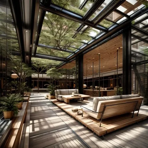 A futuristic style business center,japanese architecture,roof garden,roof terrace,garden design sydney,landscape design sydney,glass roof,interior modern design,penthouse apartment,outdoor dining,glas