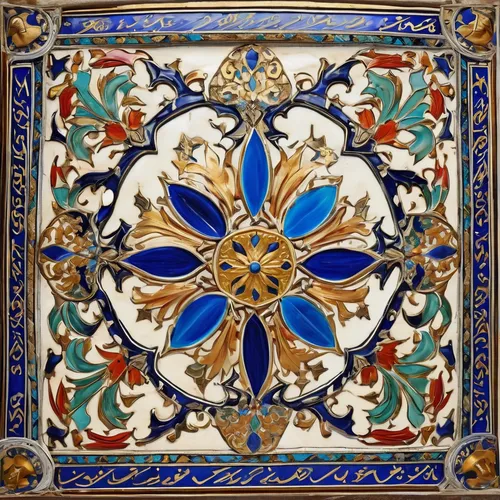 Discgover,  



mit ornate großen Bilderrahmen, exotische  tulips, bunte Farben Vogel , latex gloss gold Arabic Calligraphy, osmanischen Miniaturen, iznik  ornaments, gleich große 4 Kacheln keramik si