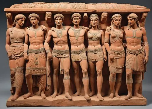  Etruscan Civilization (c. 800–100 BC)**  
Preceding the Romans in Italy, the Etruscans made significant contributions to art and architecture. The "Sarcophagus of the Spouses," a terracotta funerary 
