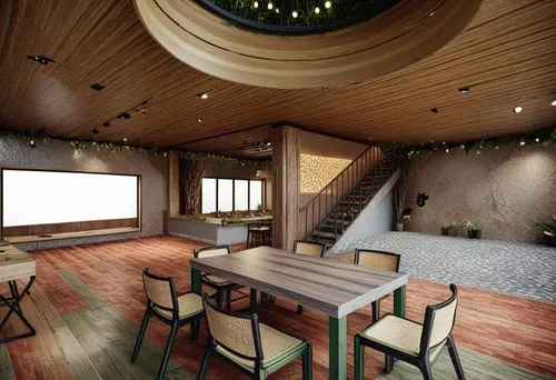 Forest-themed Restaurant,modern room,interior design,ufo interior,interior modern design,modern decor,mid century house