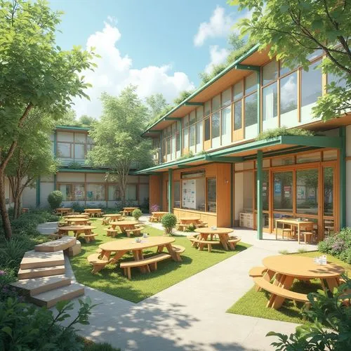 Elementary School Organic Architecture Design Ideas