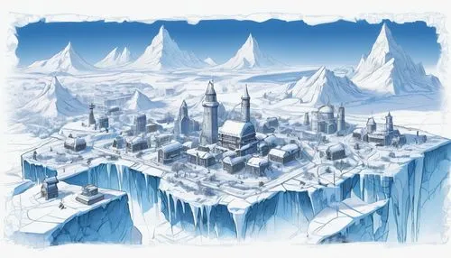 Game Scene Design, wild Angle View,icewind,hyperborea,ice planet,tirith,ice castle,coldharbour,ice landscape,cryosphere,erebor,winterflood,hyperboreans,northrend,ancient city,syberia,gondolin,jotunhei