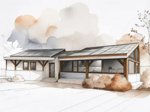 drawing of a house with a black roof and windows,watercolor tea shop,house drawing,watercolor cafe,watercolor shops,piglet barn,boathouse