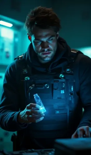 night administrator,officer,man with a computer,alias,freeman,futuristic,corpsmen,cyborg,technologist,operative,engineer,cor,electroluminescent,agent,cinematographer,policeman,cop,technological,operat