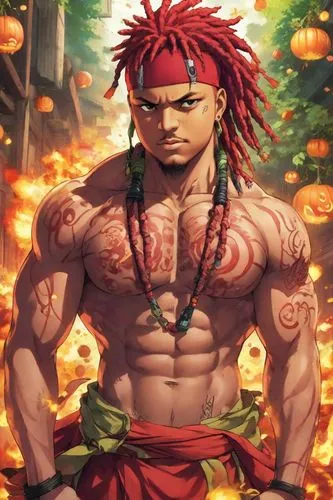 Bodybuilder wearing dreadlocks,katakuri,thanksgiving background,fire background,king coconut,chestnuts,wiz,takuan,halloween wallpaper,goji,dragon li,root chakra,forest king lion,halloween background,h