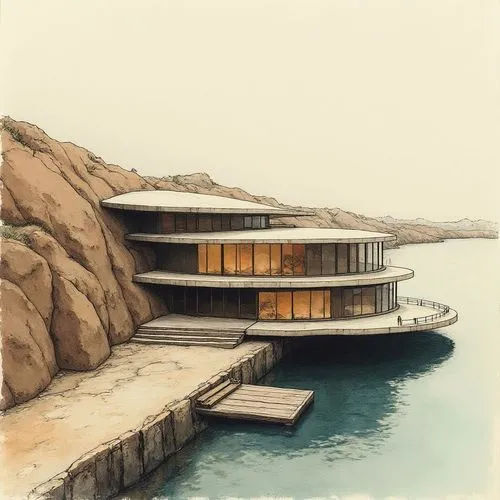 Edificio ou edificios para acomodar colonos que estão a viver em planetas explorando a imensidão da natureza que existe neles, os edificios deverão ser de linhas futuristicas, práticas adequadas ao me