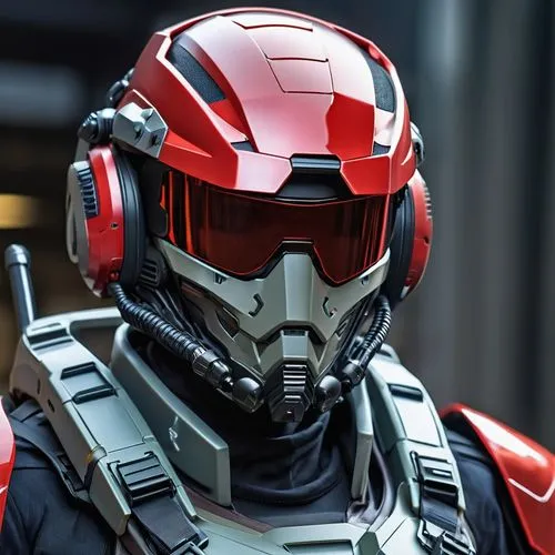 cyber commando operative with intimidating tactical red helmet visor,helmet,motorcycle helmet,spartan,face shield,ironman,cyborg,shepard,war machine,ffp2 mask,visor,construction helmet,droid,red,halo,