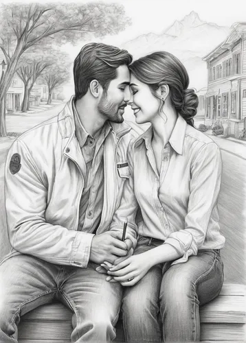 Write a heartwarming story about Fernando Batista finding love in a small town.,romantic portrait,pencil drawing,pencil art,young couple,pencil drawings,beautiful couple,love couple,couple in love,rom