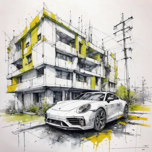 Architectural sketch ,car drawing,porsche cayman,porsche 718,lotus art drawing,porsche panamera,porsche,mercedes-amg gt,mercedes amg gt roadstef,audi r8,amg gt,yellow car,lamborghini urus,porsche 911,