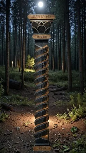a very pretty looking pole with a light on it,illuminated lantern,pillar,stone lamp,totem,medieval hourglass,the pillar of light,lantern,steel sculpture,urn,wooden pole,totems,light post,master lamp,k