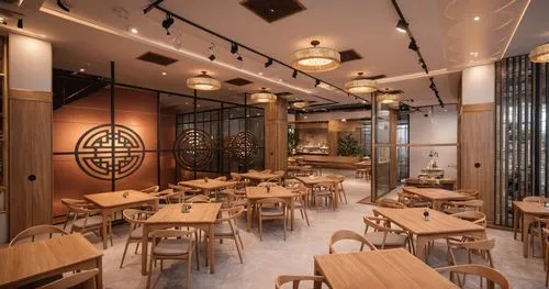 a modern restaurant is decorated with traditional chinese art,japanese restaurant,patterned wood decoration,eatery,izakaya,yokthai,a restaurant,mandarin house,bistro,artemy,dalgona coffee,new york res