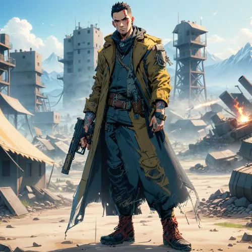 gnome,markus,richthofen,axton,kaz,kenshi,game illustration,dragunov,auron,postapocalyptic,wolkenstein,artyom,maccready,cosmodrome,batou,blazkowicz,haytham,trench,beric,shirokov,game art,Anime,Anime,Re