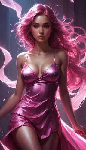 1girl,beauty,perfect body,ray traycing,pink theme,,scarlet witch,pink quill,pink diamond,rose quartz,pink lady,magenta,neo-burlesque,breast cancer awareness month,fantasy woman,rosa ' amber cover,pink