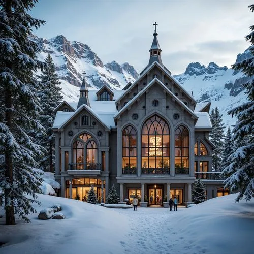 Gothic Style Ski Center Architecture Design Ideas