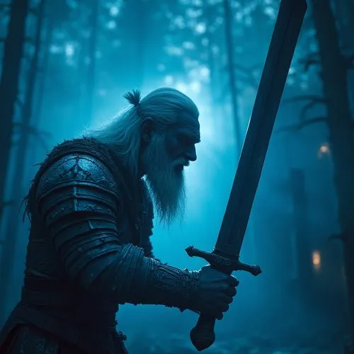 ork,light,white and blue,lotr,orks fight,gandalf,the lord of the rings is shown in a dark forest,northmen,svarog,ragnar,irminsul,elendil,waldau