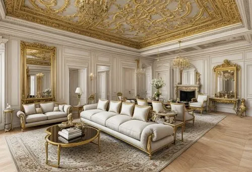 Living room with windows,luxury home interior,ornate room,gold stucco frame,luxurious,luxury property,great room,marble palace,napoleon iii style,luxury,royal interior,luxury real estate,gold wall,neo