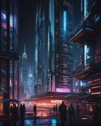 Modern, sleek, futuristic, application architecture, skyscraper, cityscape, metropolitan, night scene, neon lights, reflective glass, steel beams, intricate details, 3D modeling, realistic rendering, 