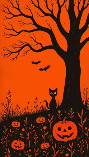 halloween wallpaper,
orange monochrome midtone spooky halloween pattern











,a tree, cat and pumpkins on the ground,halloween background,halloween poster,halloween wallpaper,halloween illustrat