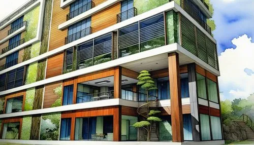 a large building with many windows and a tree,piramal,residencial,inmobiliaria,poonamallee,italtel,amrapali