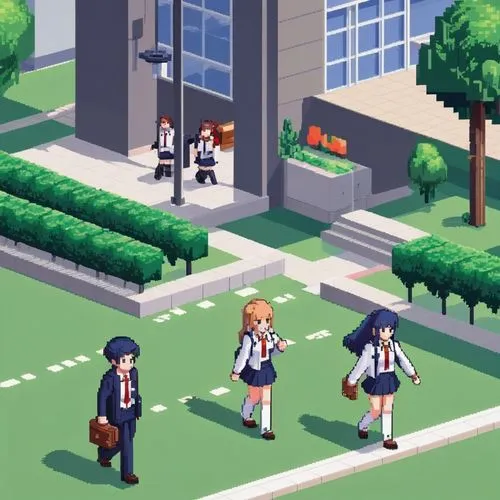 Pixel Art,gakuen,tsukihime,gfl,seido,schoolbreak,schoolyard,aoyama,school design,yuuichi,school children,wakanohana,uni,haruchika,torekba,seigaku,tsumugi kotobuki k-on,pathfinding,afterschool,cwru,min