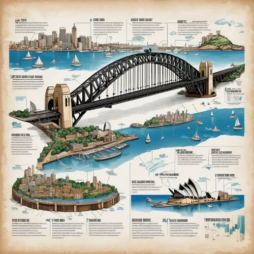 A breathtaking landscape featuring the iconic Sydney Harbour Bridge, landscape in Sydney, rich details, High quality, 16K.,sydneyharbour,sydney harbour bridge,harbour bridge,sydney harbor bridge,sydne
