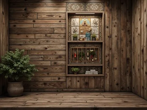 Rustic wooden planks, distressed stone walls, weathered metal sheets, vintage brick facades, ornate ceramic tiles, intricate mosaic patterns, earthy natural tones, warm ambient lighting, shallow depth