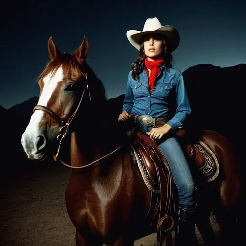 Beautiful woman cowboy posing at her horse  --ar 1:2 --s 750 --q 2 --v 5.1,a woman sitting on a horse in the desert,aqha,horsewoman,vaquero,vaqueros,novacek,bogguss,cowgirl,ranchera,joanne,rodeo,longm