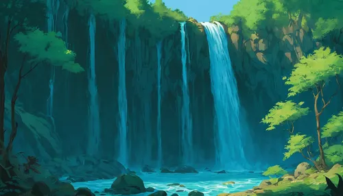 Free Animated Waterfall Desktop Wallpaper,waterfall,brown waterfall,waterfalls,green waterfall,water falls,ash falls,wasserfall,water fall,a small waterfall,falls,bridal veil fall,falls of the cliff,i