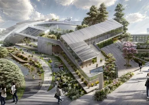 futuristic architecture,eco-construction,solar cell base,hahnenfu greenhouse,urban design,greenhouse effect,cube stilt houses,futuristic art museum,cubic house,roof garden,school design,eco hotel,auto