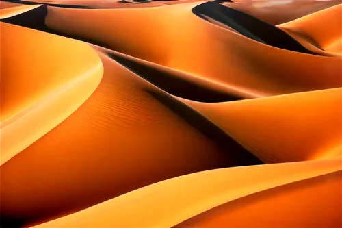 Sand dune, golden sand, detailed texture, soft focus, warm sunlight, natural scenery, vast desert landscape, shallow depth of field, 3/4 composition, cinematic lighting, natural color tone, close-up s