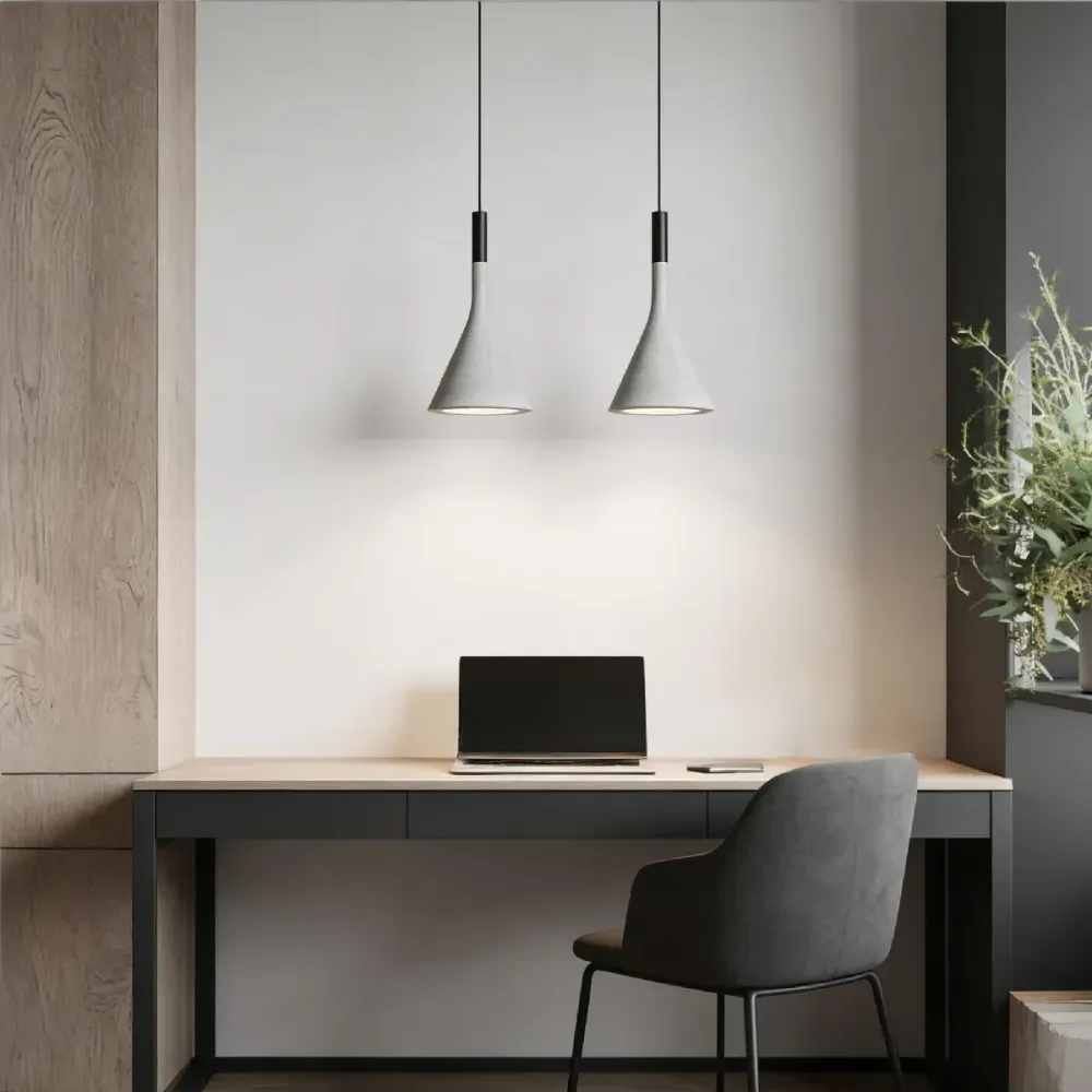 Conical Concrete Pendant Light