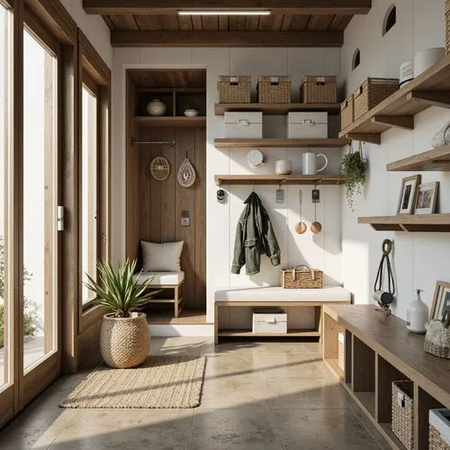 Coastal Style Mudroom Design Ideas