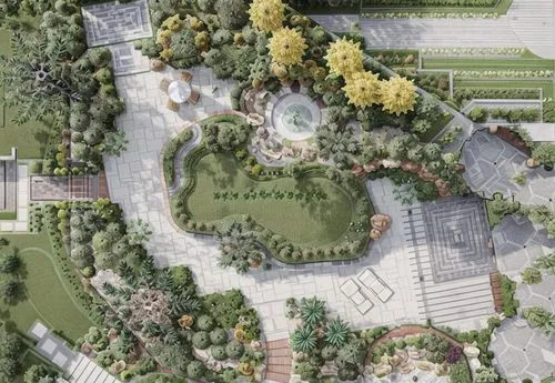 the aerial image shows the building, surrounding a small park and its grounds,landscape plan,renderings,europan,lafayette park,urban park,landscape designers sydney