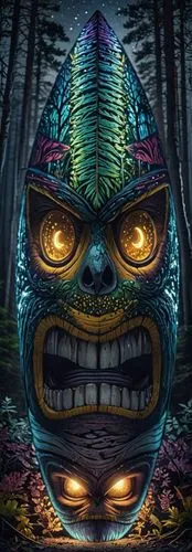 an abstract mask with glowing eyes in the woods,spelunker,edit icon,horror clown,scary clown,numbskull,sinister,creepy clown,dark art,biter,bogeyman,boogeyman,viscera,nemesis,twitch icon,primitive man