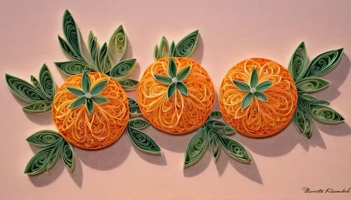 """The Love of Three Oranges"", pastel, 17"" x 23"", 1994 © Bernadette E. Kazmarski",striped pumpkins,ornamental gourds,decorative squashes,decorative pumpkins,sliced tangerine fruits,tangerines,mini 