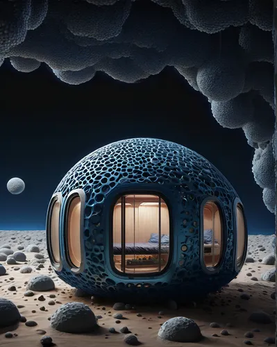 futuristic landscape,lunar landscape,capsule,sky space concept,alien world,terraforming,moon base alpha-1,capsule hotel,alien planet,space capsule,cubic house,spaceship space,futuristic architecture,u